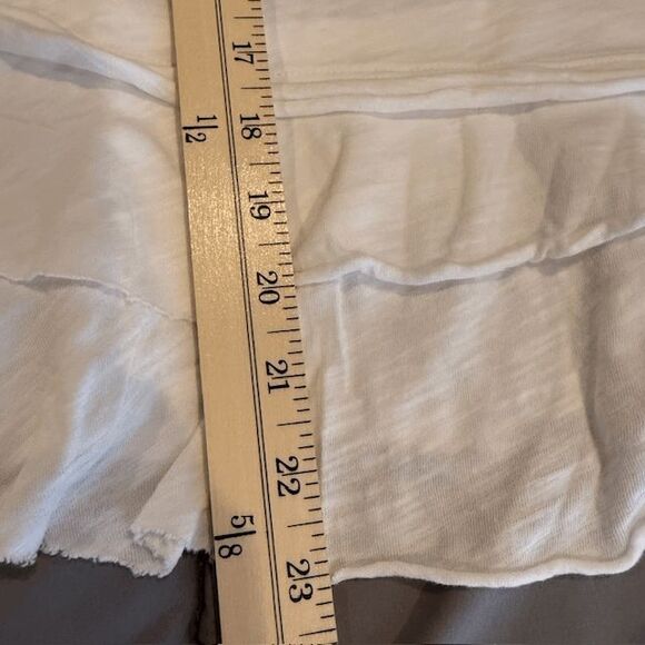 NEW! Wilt Double Tier Mock Hem White Tank Slub Cotton Ruffle Hem Size Small - Picture 10 of 10